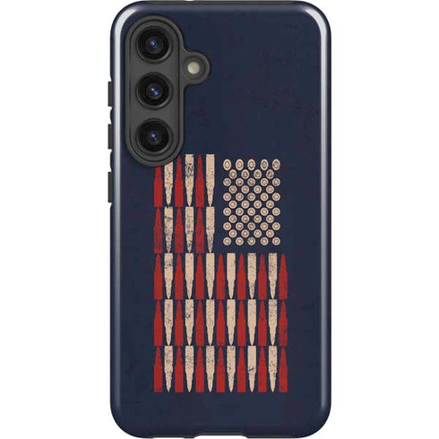 Blue Bullet American Flag Galaxy S25 Impact Case